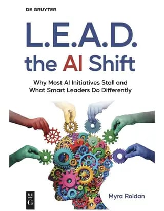 Cover of L.E.A.D. the AI Shift by Myra Roldan, published by De Gruyter Brill